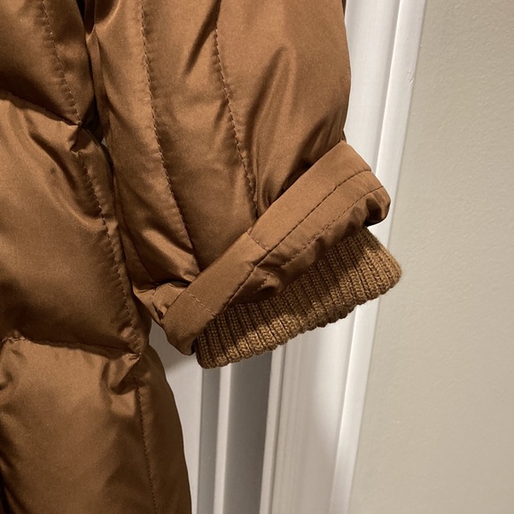 Planet Ladies Faux Fur Hooded Cognac Zippered Down Filled Puffer Coat - Sz 10 - Picture 8 of 14